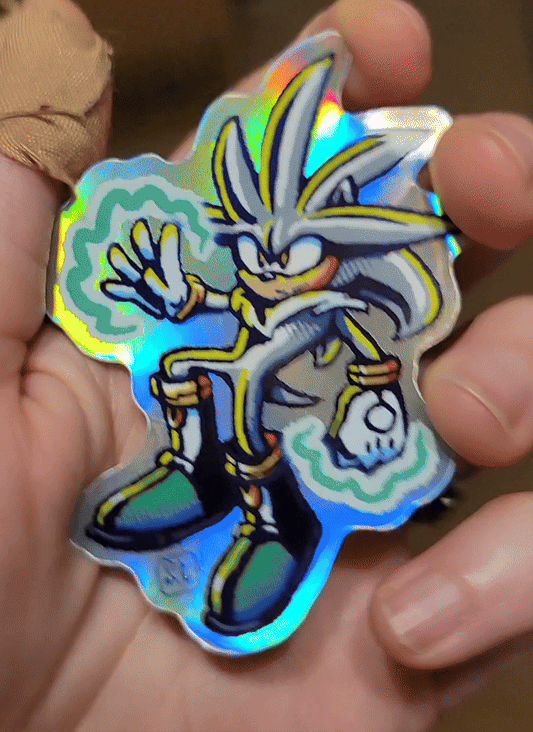Silver the Hedgehog Holo Sticker