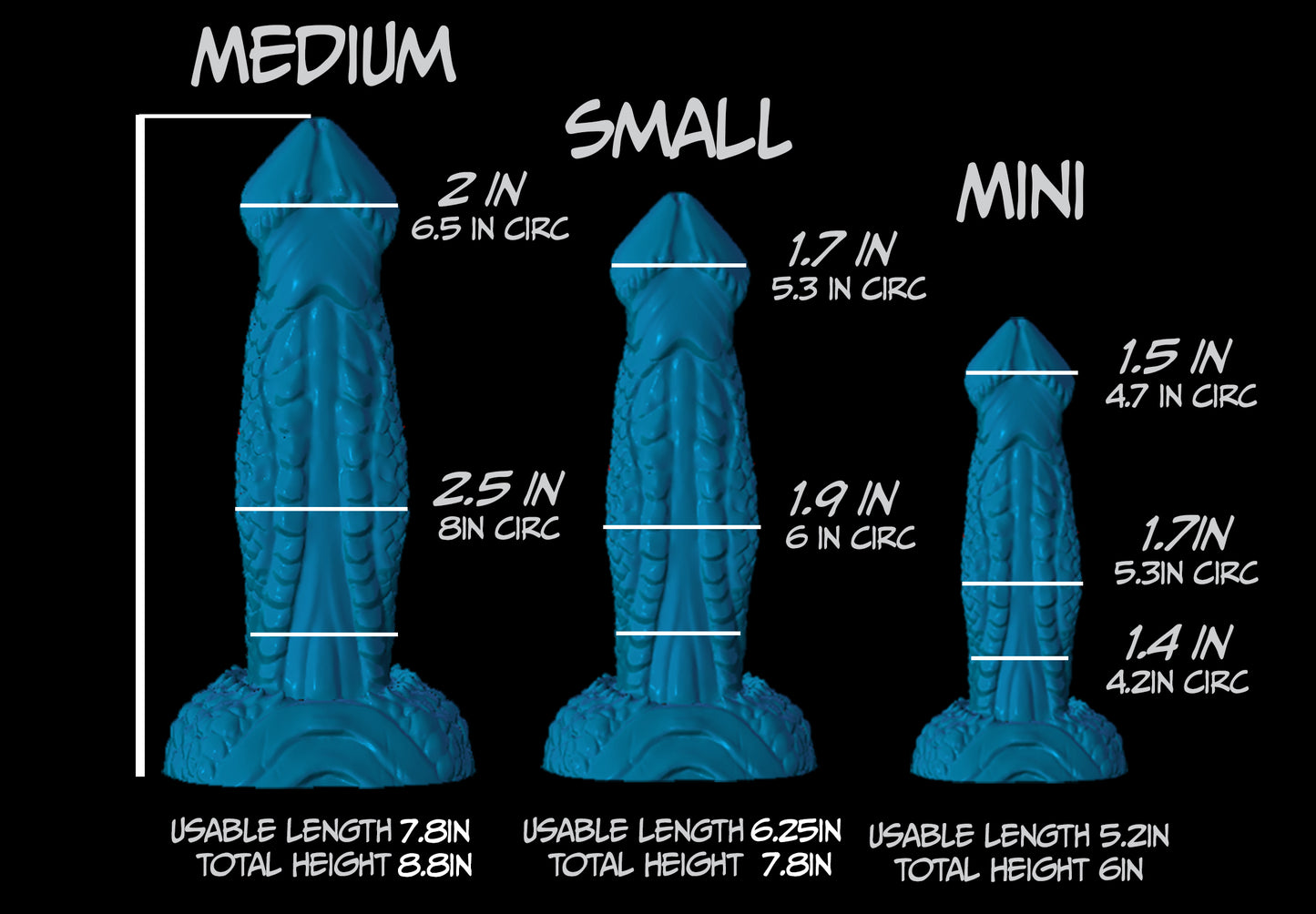 Small Tallfang - GITD/UV Medium silicone - TF-420